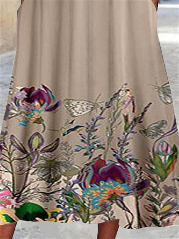 Women's Square Neck Boho Dress | Midi