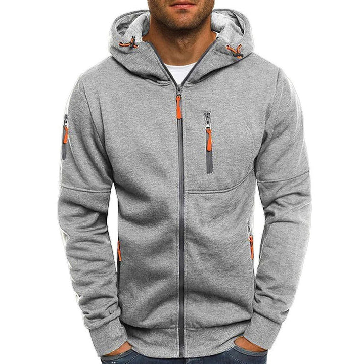 Men's Drawstring Pockets Zip Up Hoodie | Winter