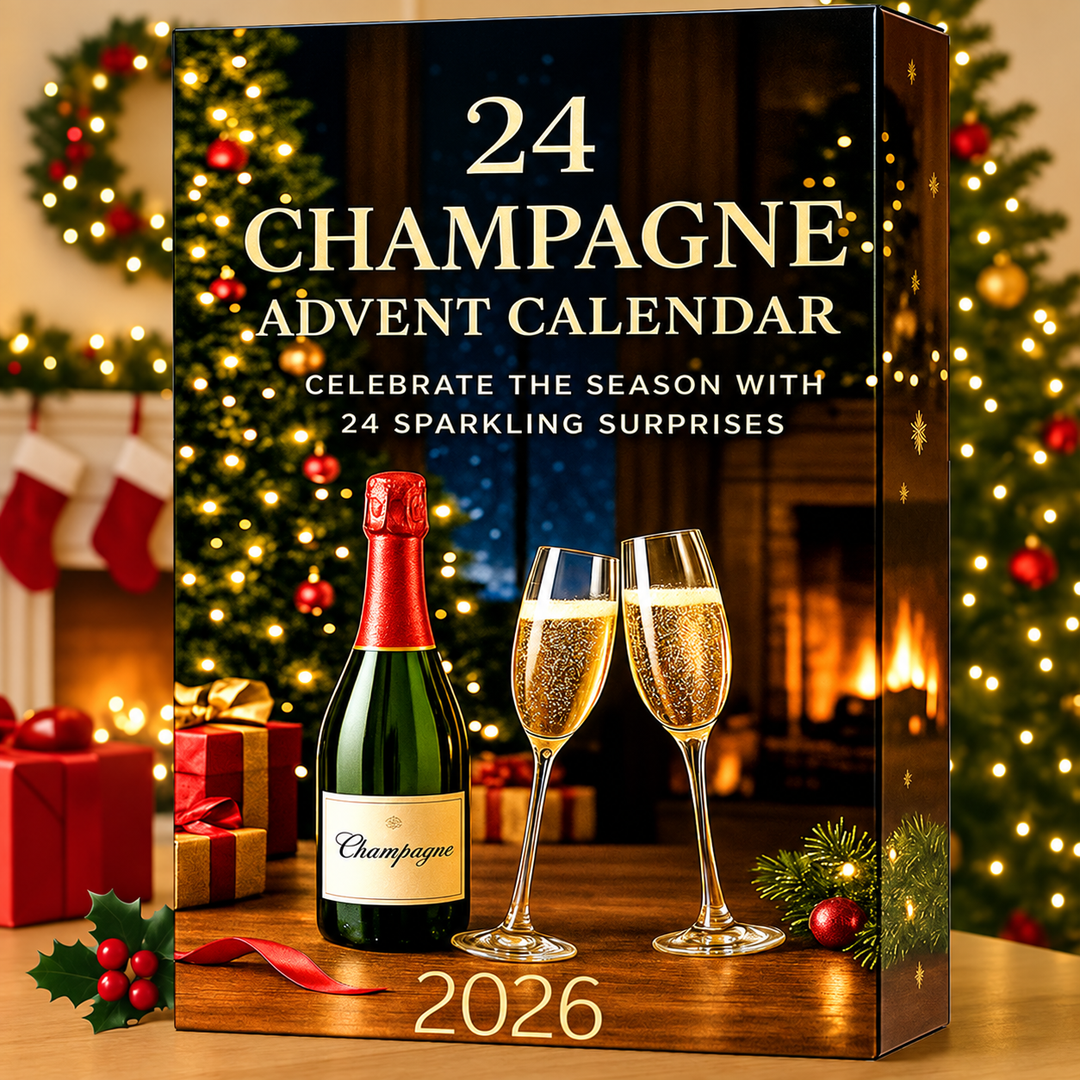 Calendrier de l’Avent avec décorations en forme de bouteilles de champagne | Noël