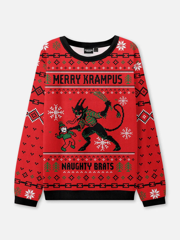 Unisex Winter Long Sleeve Christmas Knit Sweater | Krampus