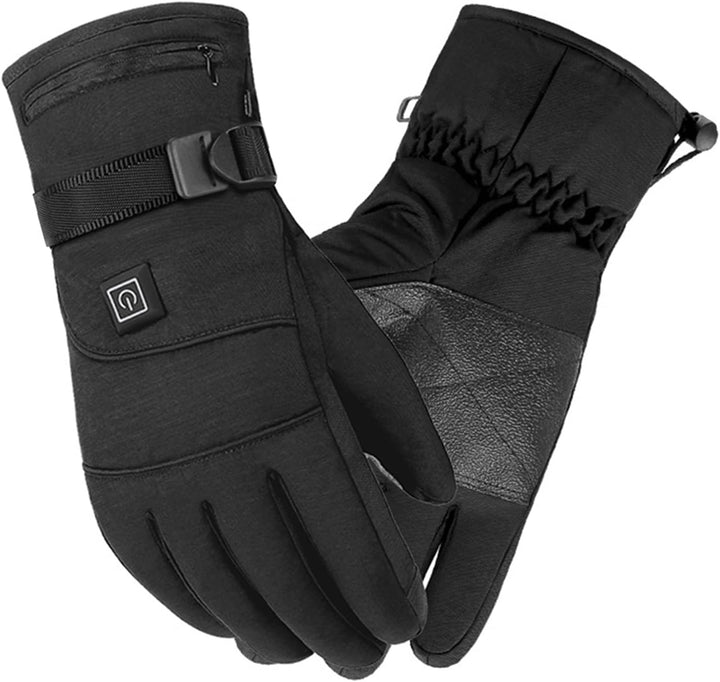Gants chauffants électriques noirs unisexes avec dragonne | hiver