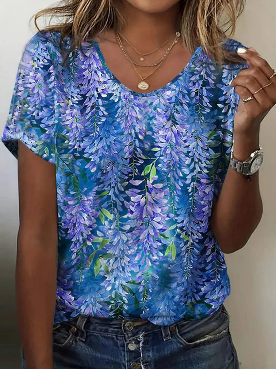 Women's Summer Short Sleeve T-Shirt | Floral