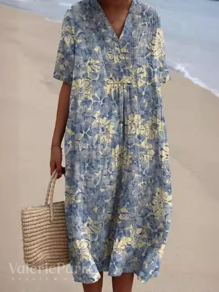 Women’s Flowy Floral Beach Summer Dress | Midi
