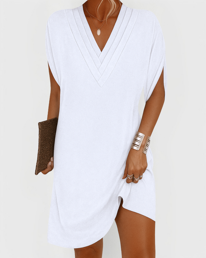 Women's V-Neck Short Sleeves Dress | Mini