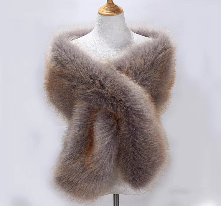 Châle d’hiver en fourrure pour femme | Étole