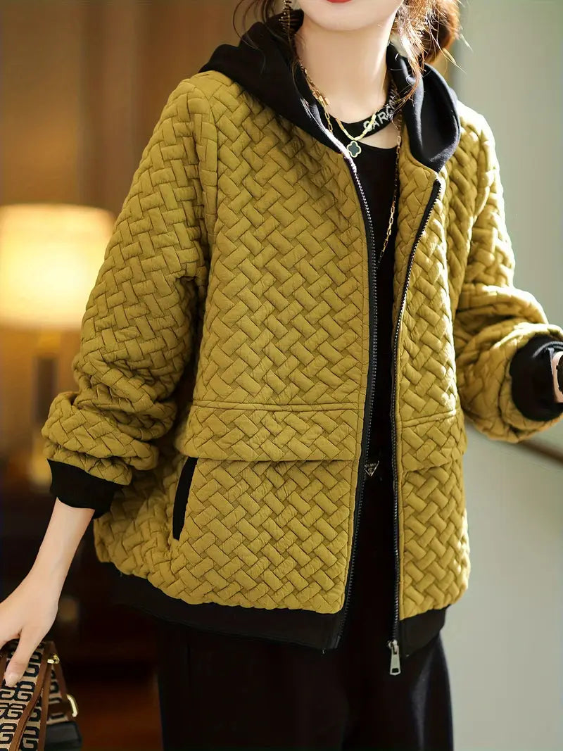 Women's Winter Hood Quilted Jacket | Zip Up