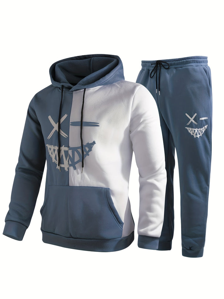 Ensemble de survêtement graphique pour homme | Manches longues | À capuche