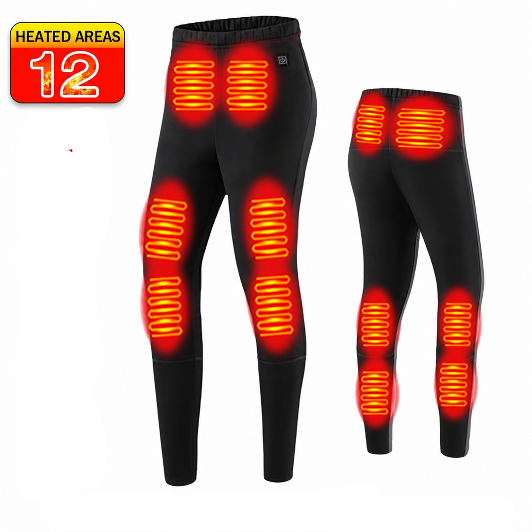 Ensemble de sous-vêtements thermiques chauffants unisexe avec haut à manches longues et caleçon long | ski
