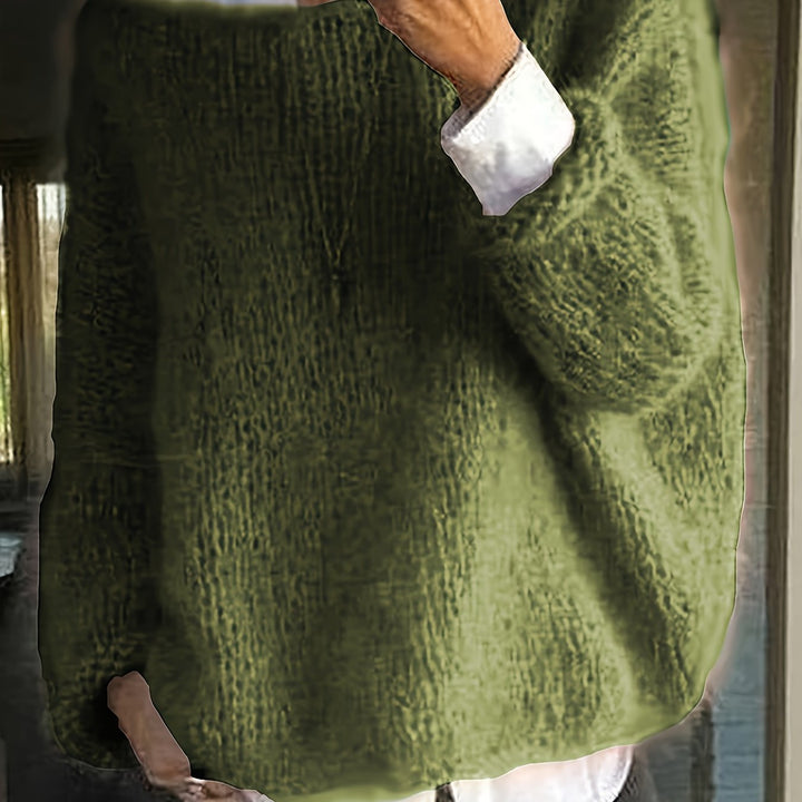 Pull en maille d'hiver pour femme à col bateau | oversize