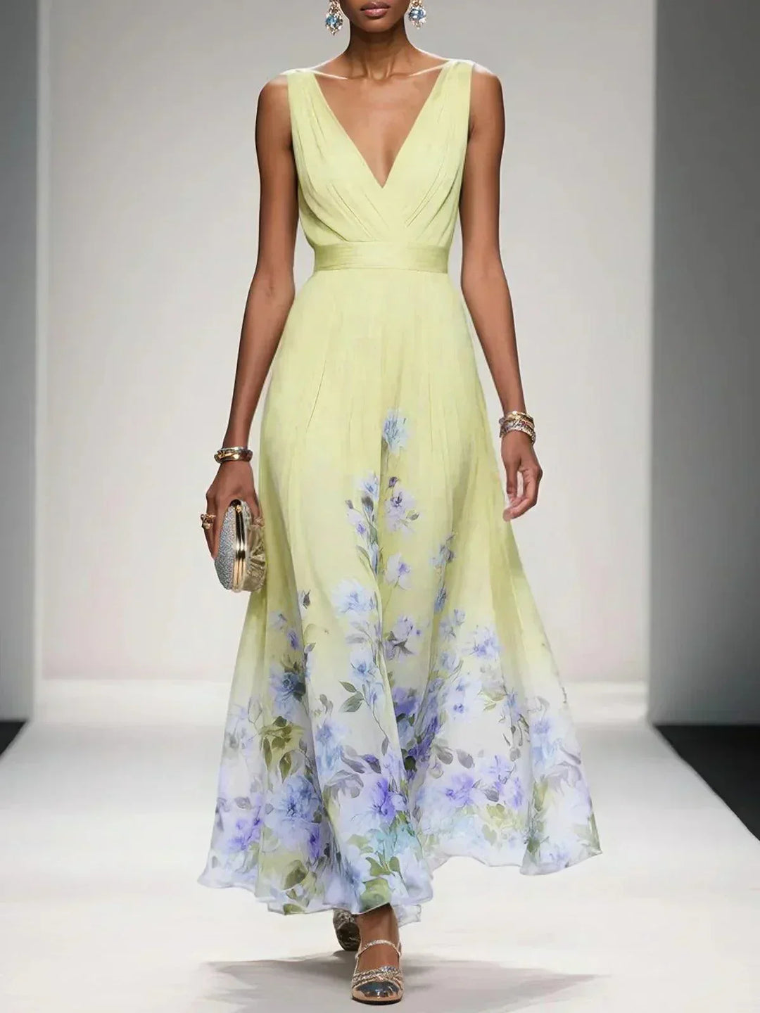 Women's Floral Wedding Guest Dress | Maxi