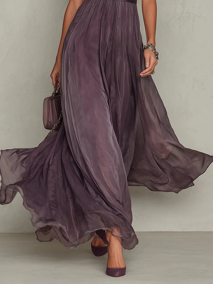 Women's Elegant Vintage Mock Neck Dress | Maxi