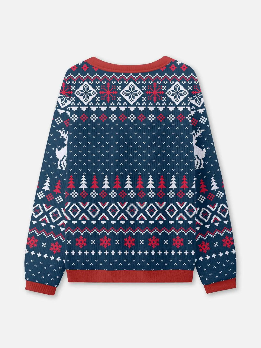 Unisex Winter Christmas Blue Knit Sweater | Round Neck