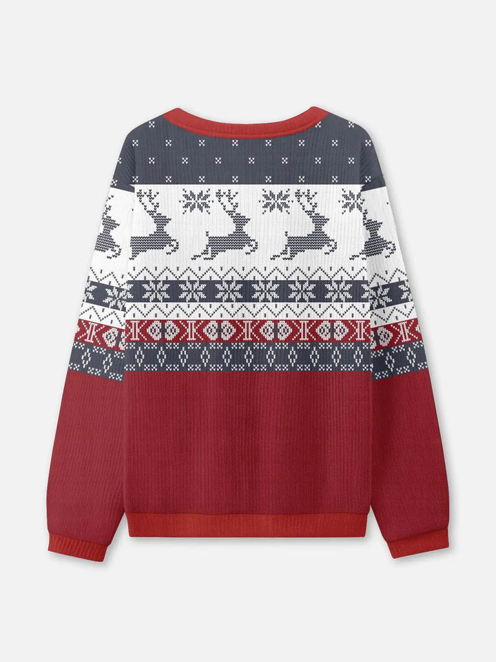 Unisex Winter Long Sleeve Christmas Knit Sweater | Red