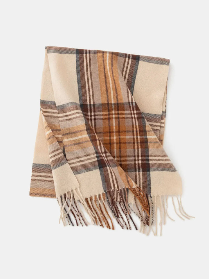 Écharpe d’hiver à franges pour femme | À carreaux