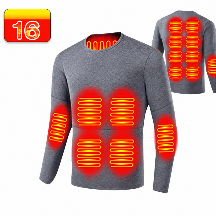 Ensemble de sous-vêtements thermiques chauffants unisexe avec haut à manches longues et caleçon long | ski