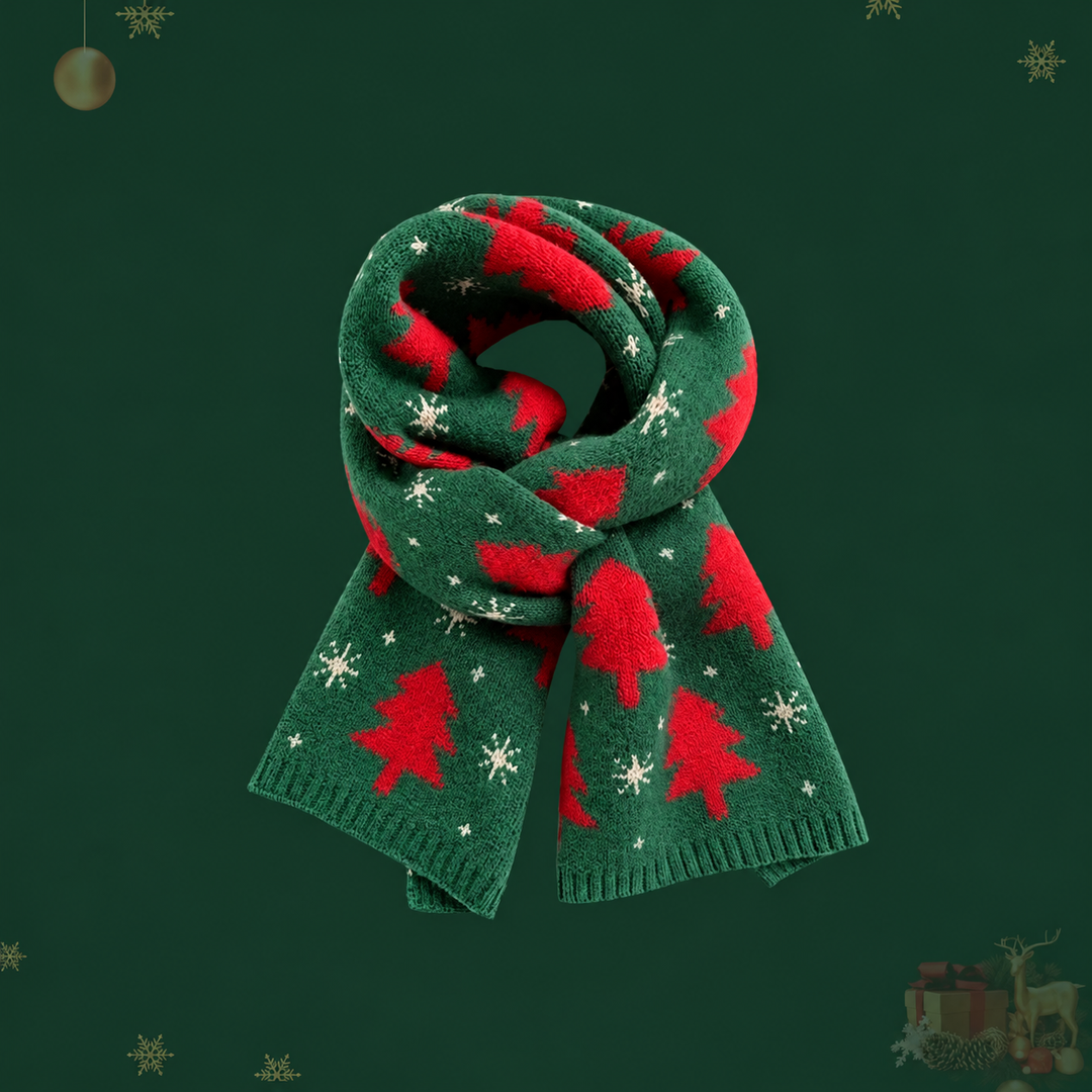 Women's Ribbed Winter Knitted Scarf | Christmas