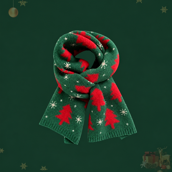 Women's Ribbed Winter Knitted Scarf | Christmas