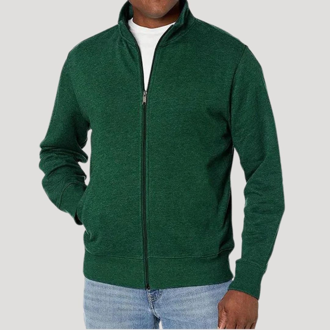 Men's Winter Long Sleeve Collared Jacket | Zip Up