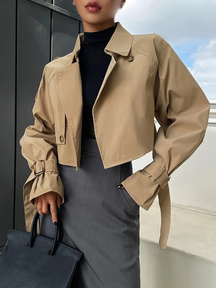 Women's Cropped Trench Jacket | Belted Cuffs
