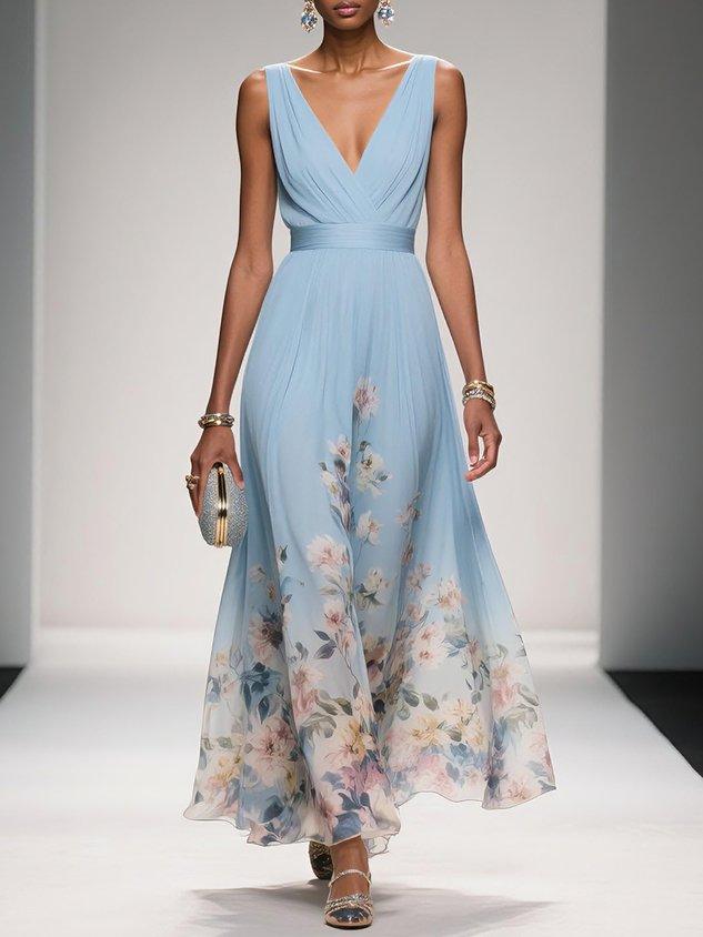 Women's Floral Wedding Guest Dress | Maxi