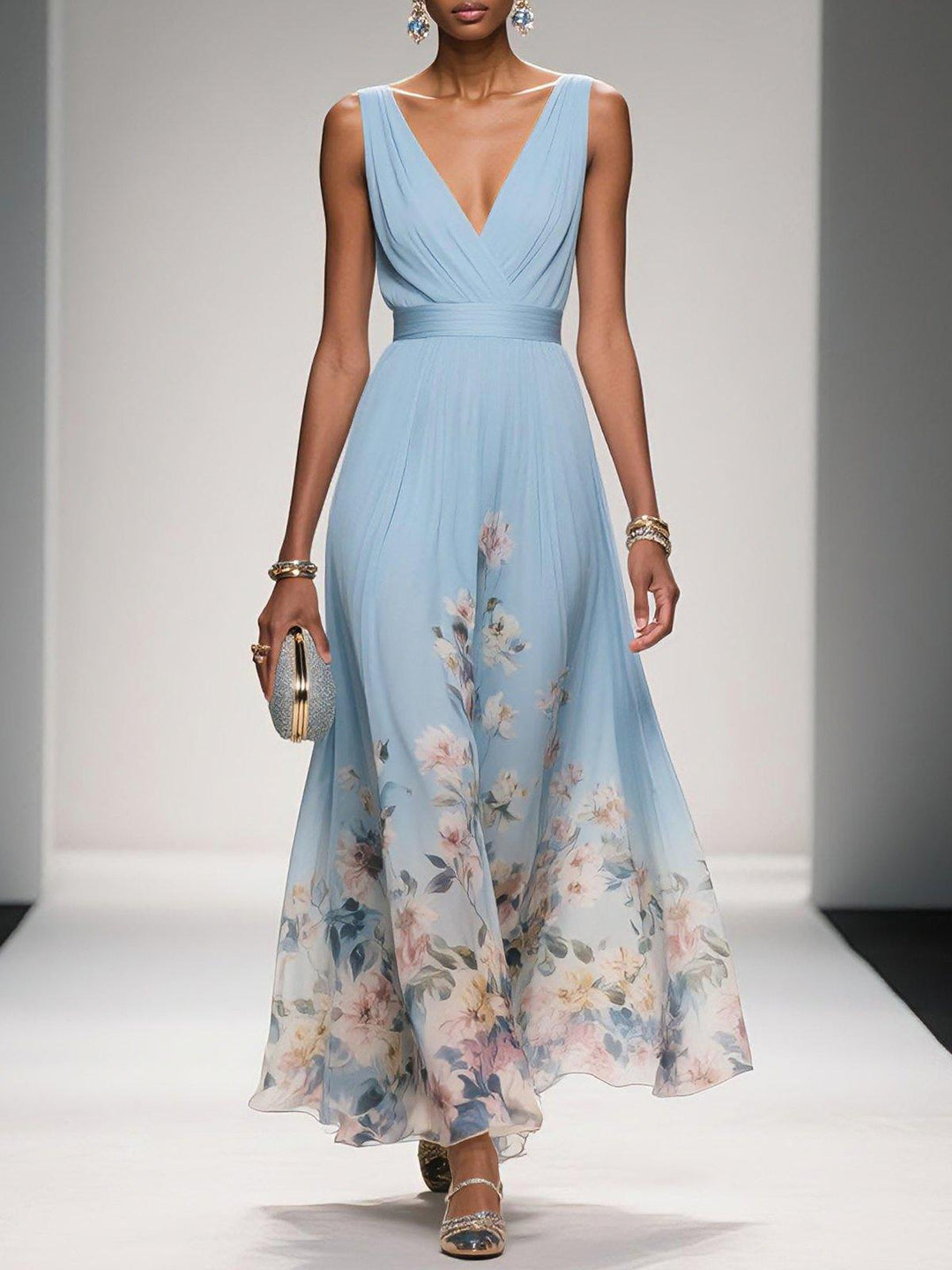 Women's Floral Wedding Guest Dress | Maxi
