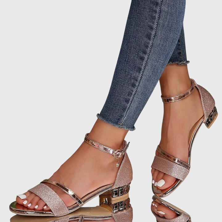 Women's Evening Heeled Sandals | Low Heel