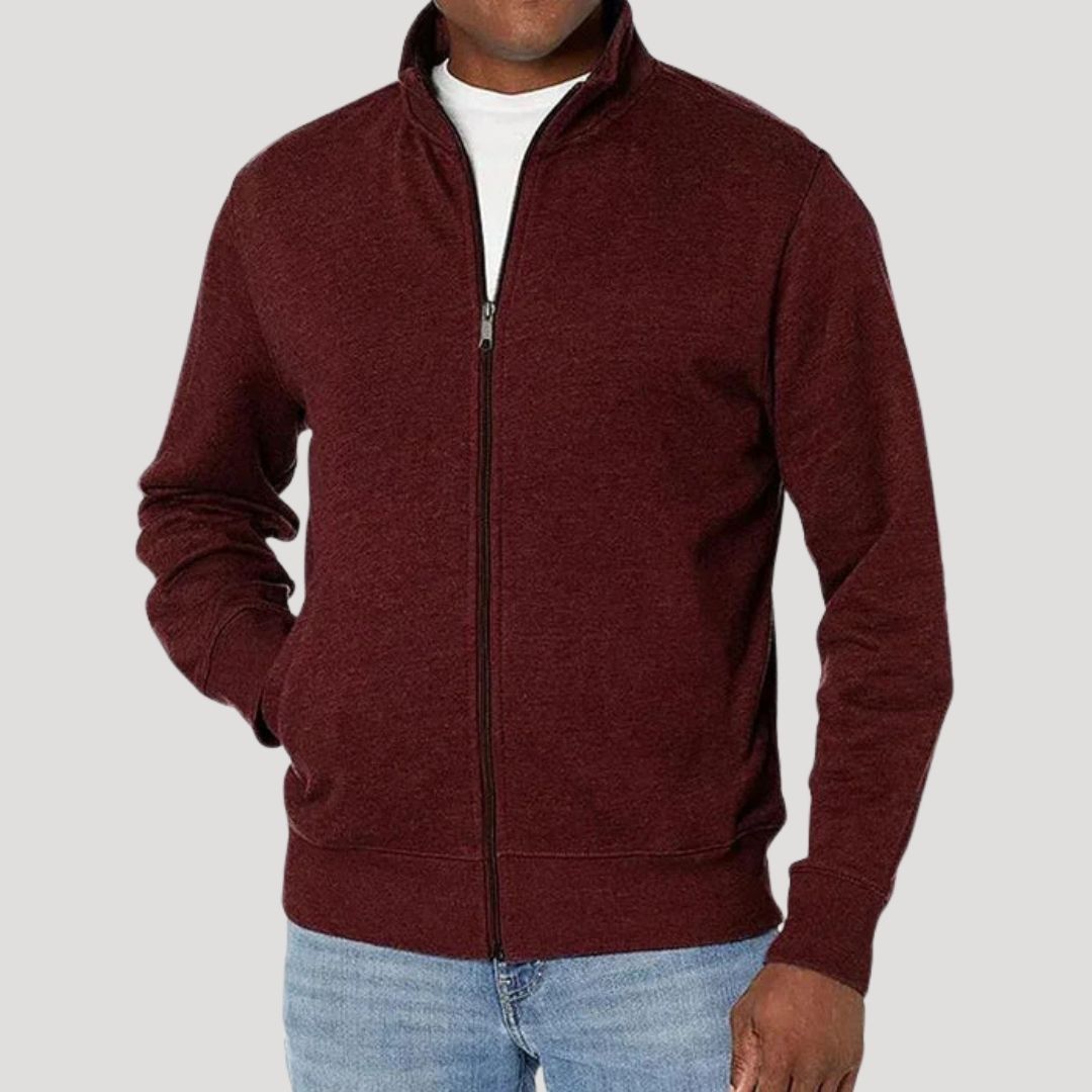 Men's Winter Long Sleeve Collared Jacket | Zip Up