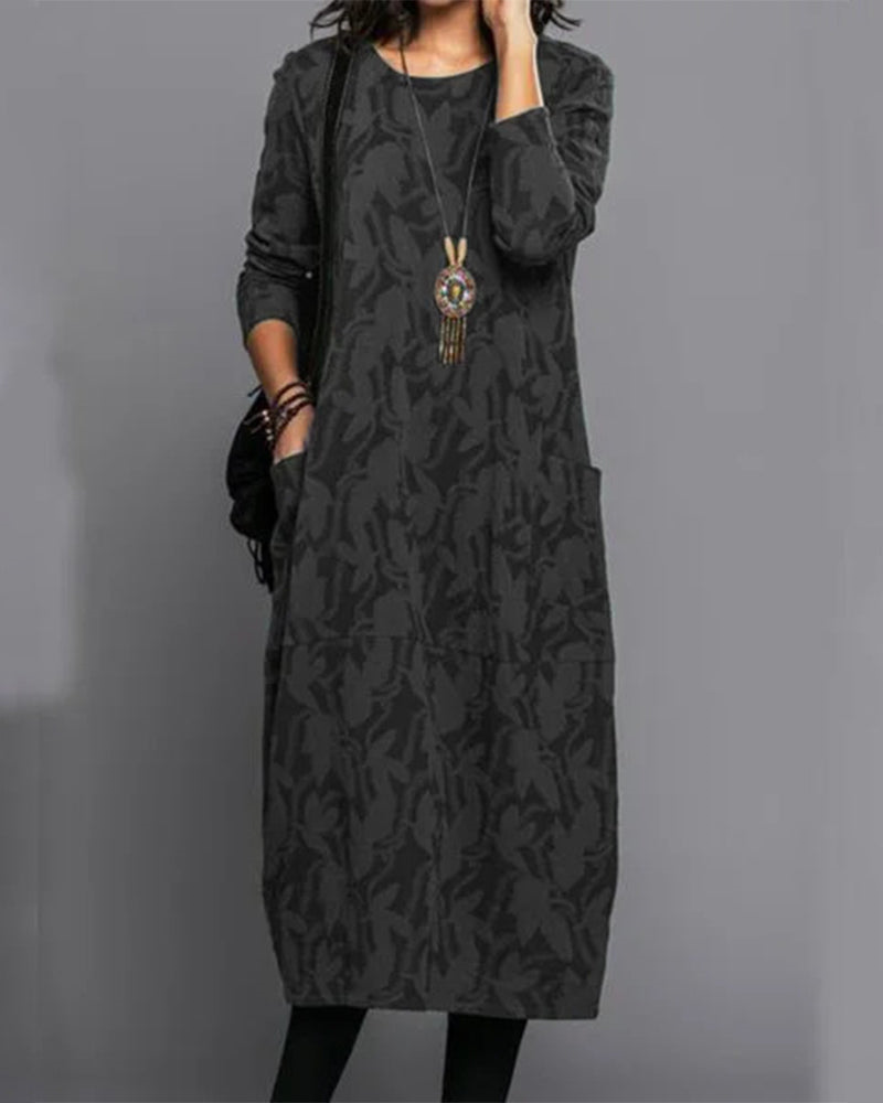 Women's Long Sleeve Dress | Midi