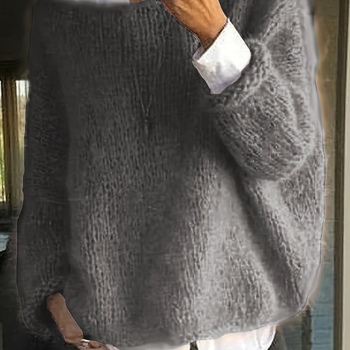 Pull en maille d'hiver pour femme à col bateau | oversize