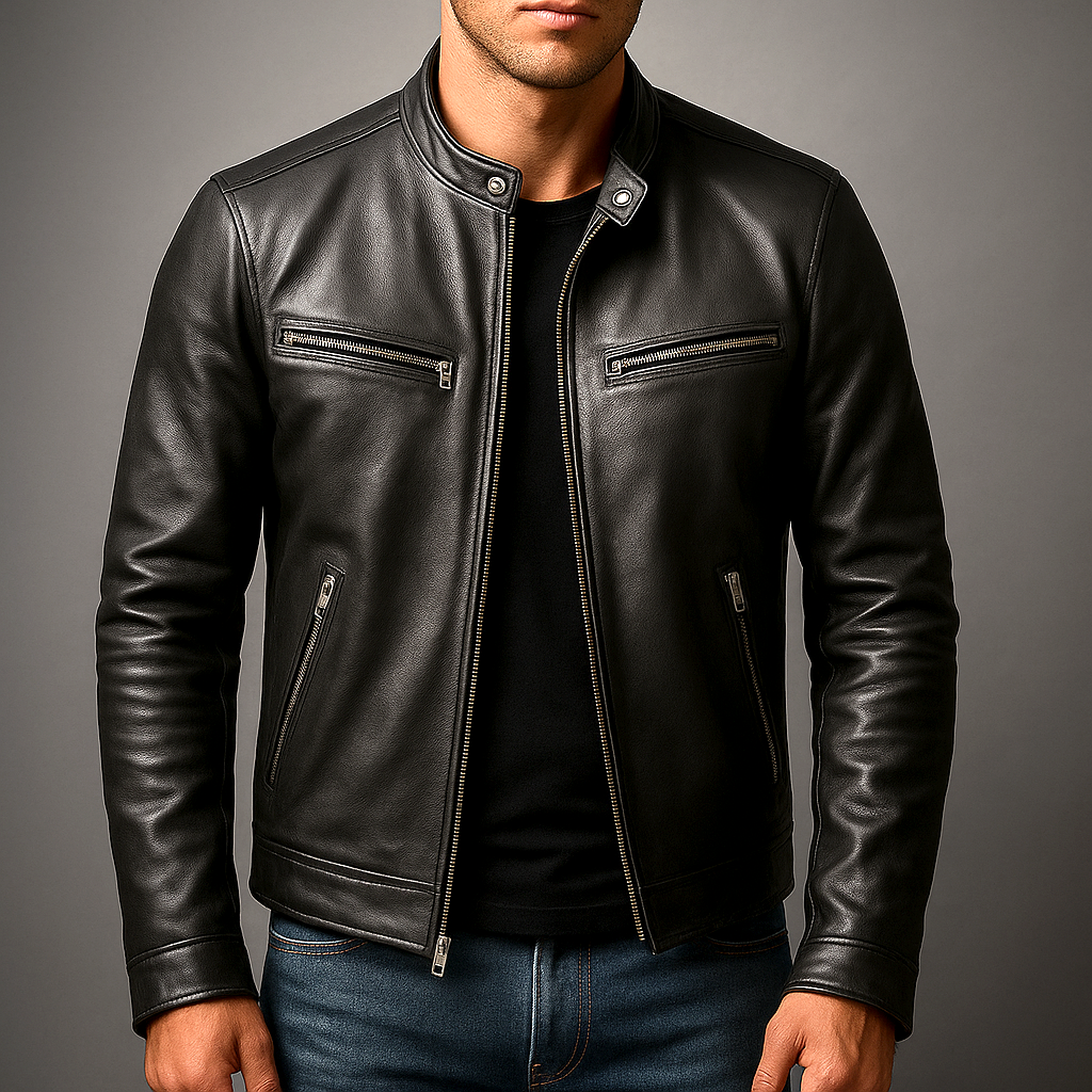 Men's Vintage Moto Jacket | Zip Up