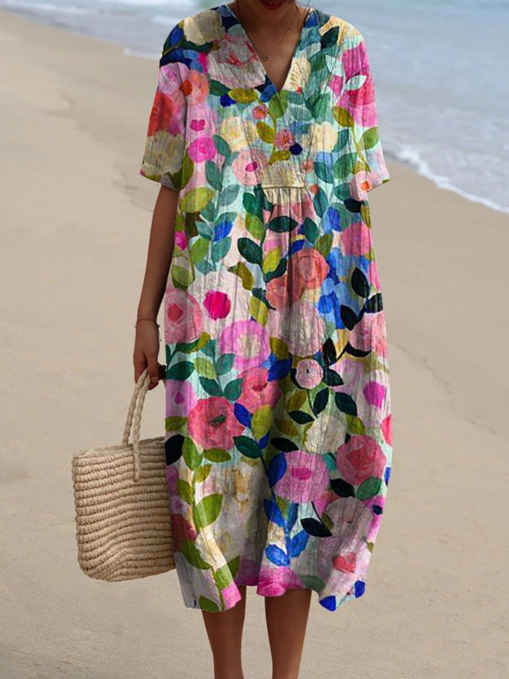 Women’s Flowy Floral Beach Summer Dress | Midi