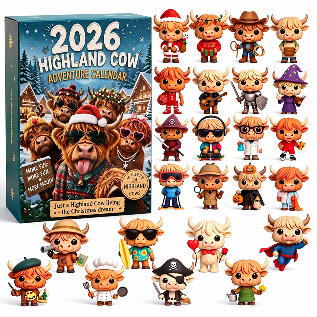 Calendrier de l’Avent avec vaches des Highlands et mini-figurines | Noël