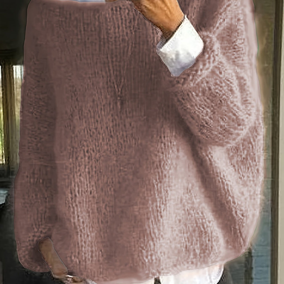 Pull en maille d'hiver pour femme à col bateau | oversize