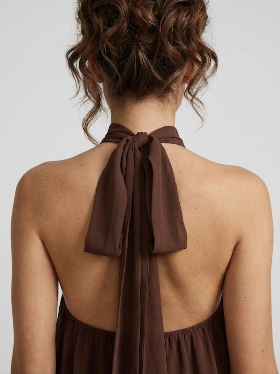 Women's Chique Tiered Ruffles Mock Neck Halter Party Dress | Mini