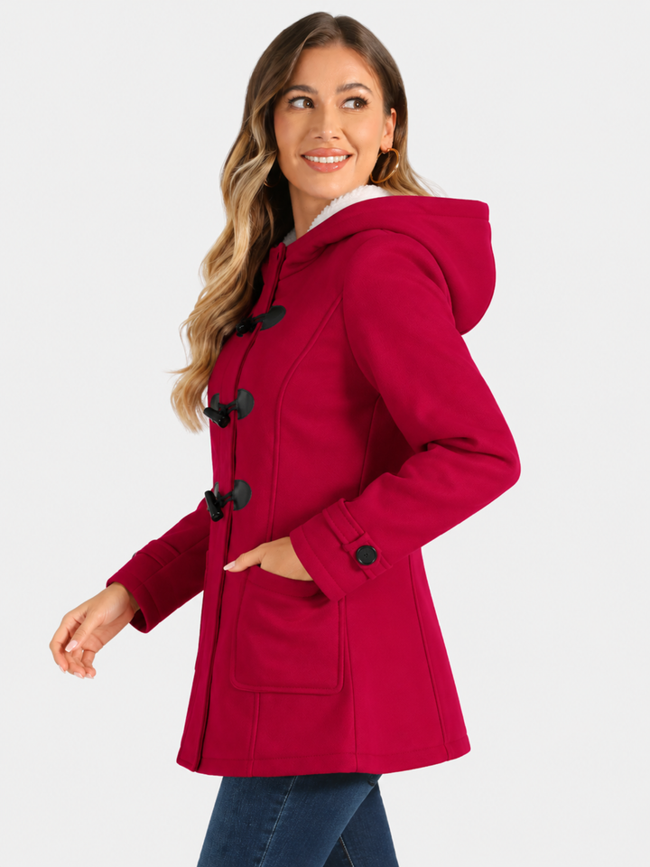 Duffle-coat long et chaud à capuche pour femme | hiver