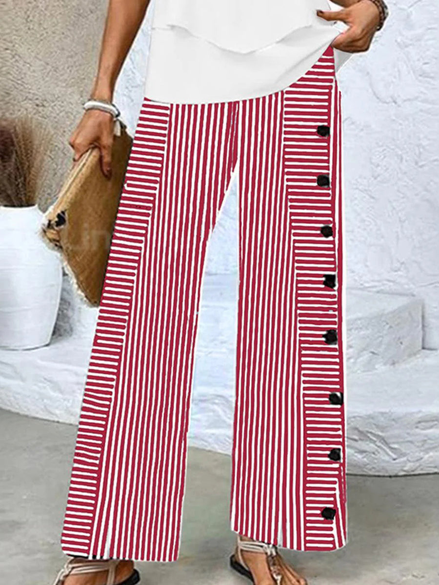 Women's Striped Wide Leg Trousers | Stylish