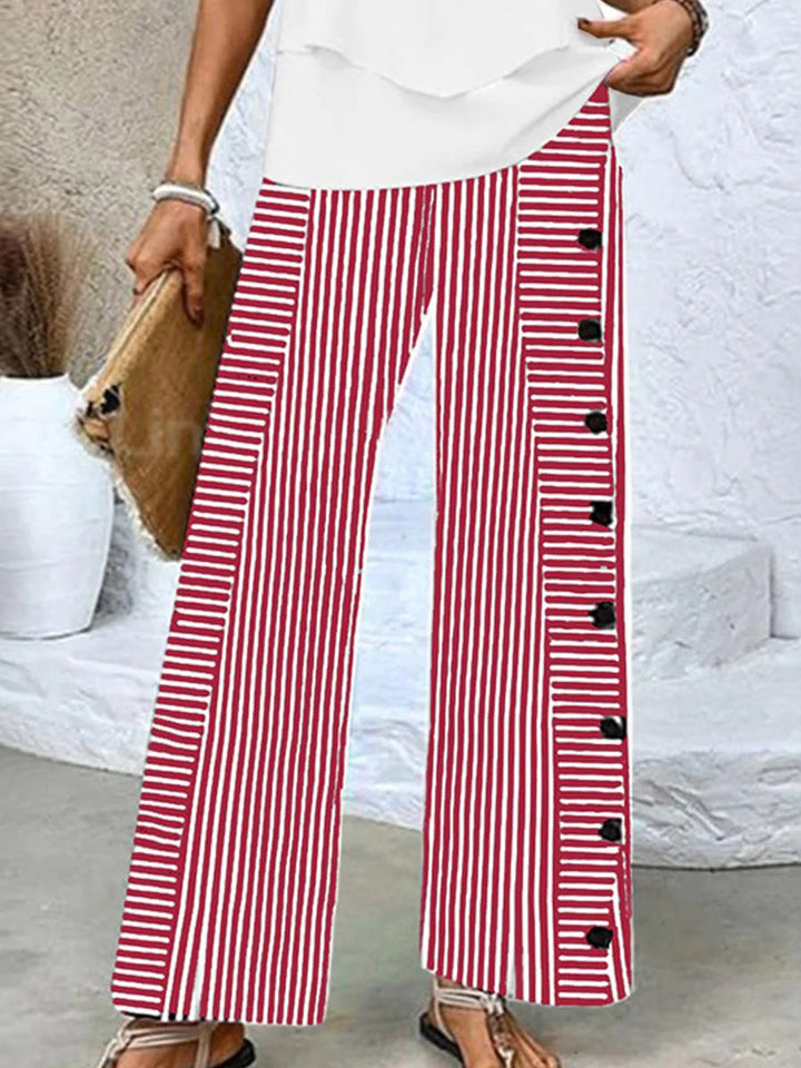 Women's Striped Wide Leg Trousers | Stylish