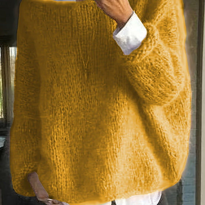 Pull en maille d'hiver pour femme à col bateau | oversize