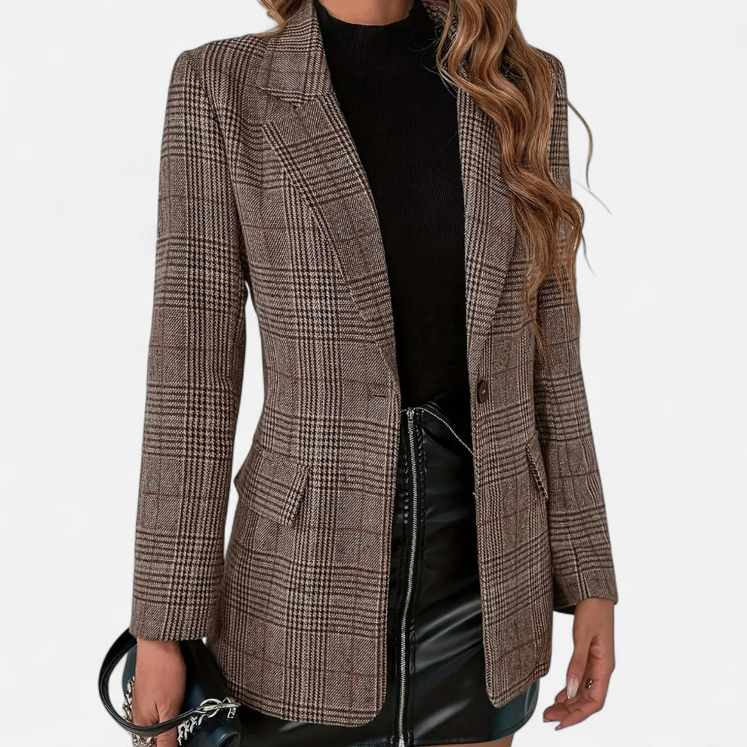 Women’s Single-Breasted Plaid Blazer | Formal