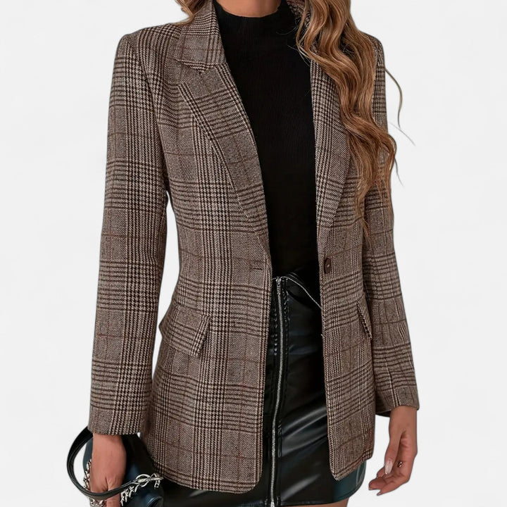 Women’s Single-Breasted Plaid Blazer | Formal