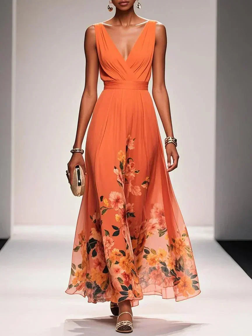 Women's Floral Wedding Guest Dress | Maxi