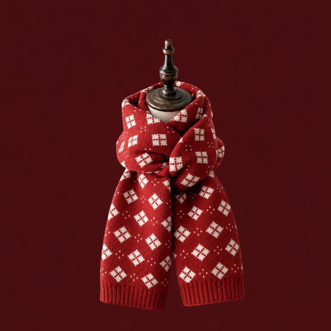 Women's Ribbed Winter Knitted Scarf | Christmas
