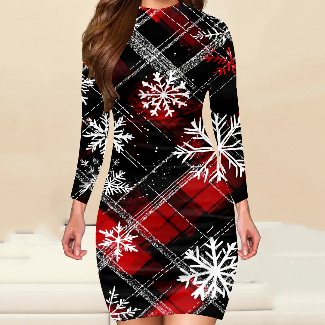 Women's Winter Christmas Mini Dress | Long Sleeve