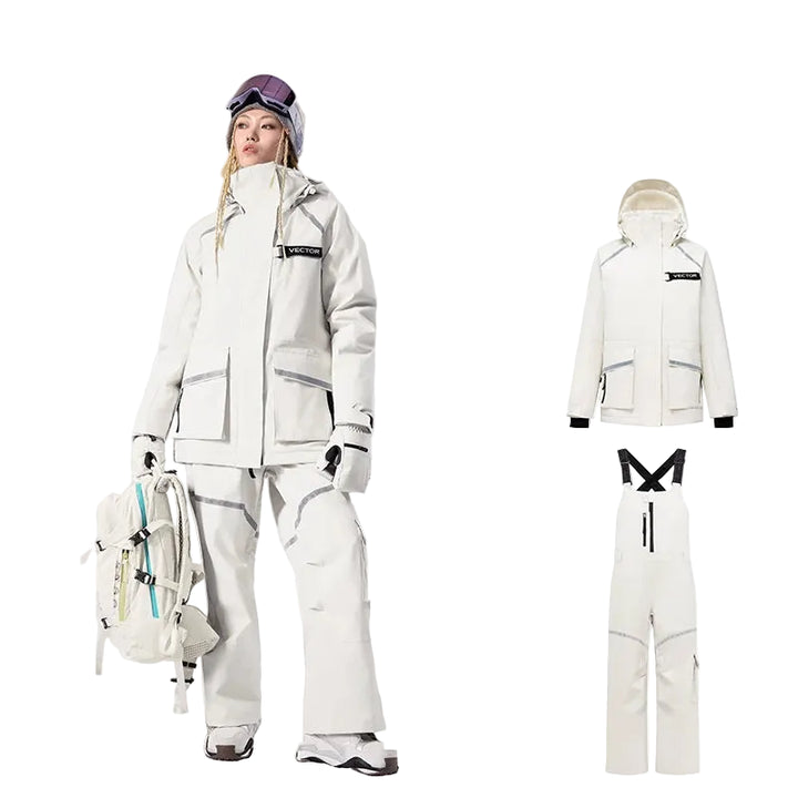 Unisex Ski Suit With Hooded Jacket And Salopettes | Snowboard