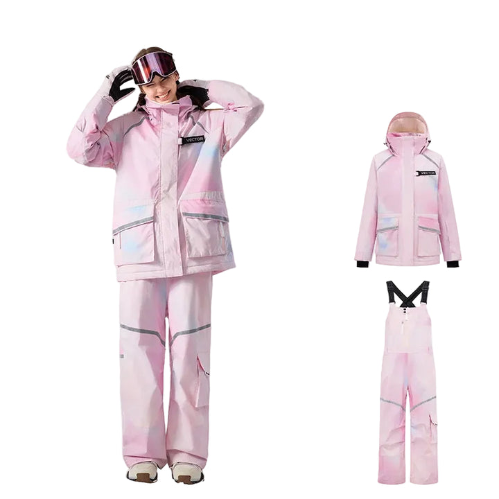 Unisex Ski Suit With Hooded Jacket And Salopettes | Snowboard