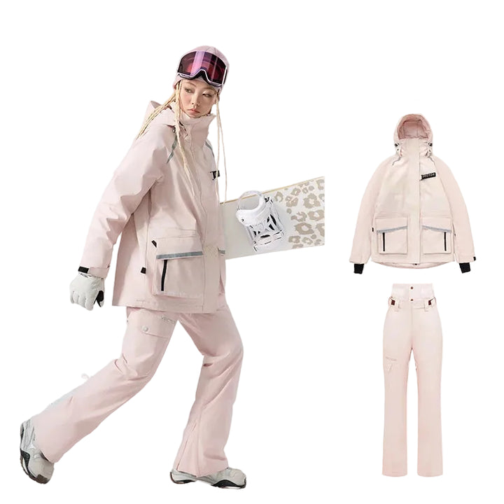 Unisex Ski Suit With Hooded Jacket And Salopettes | Snowboard