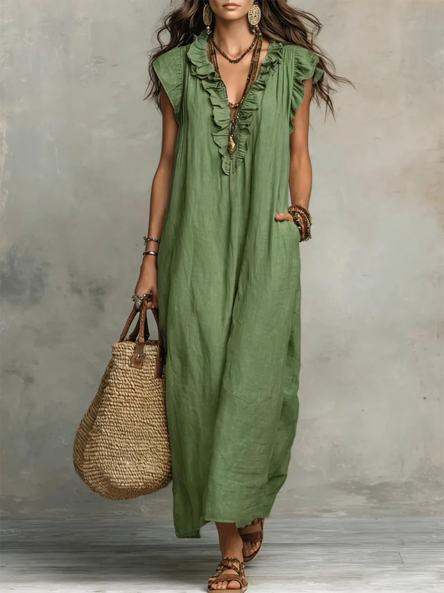 Women's Boho Ruffle Dress | Maxi
