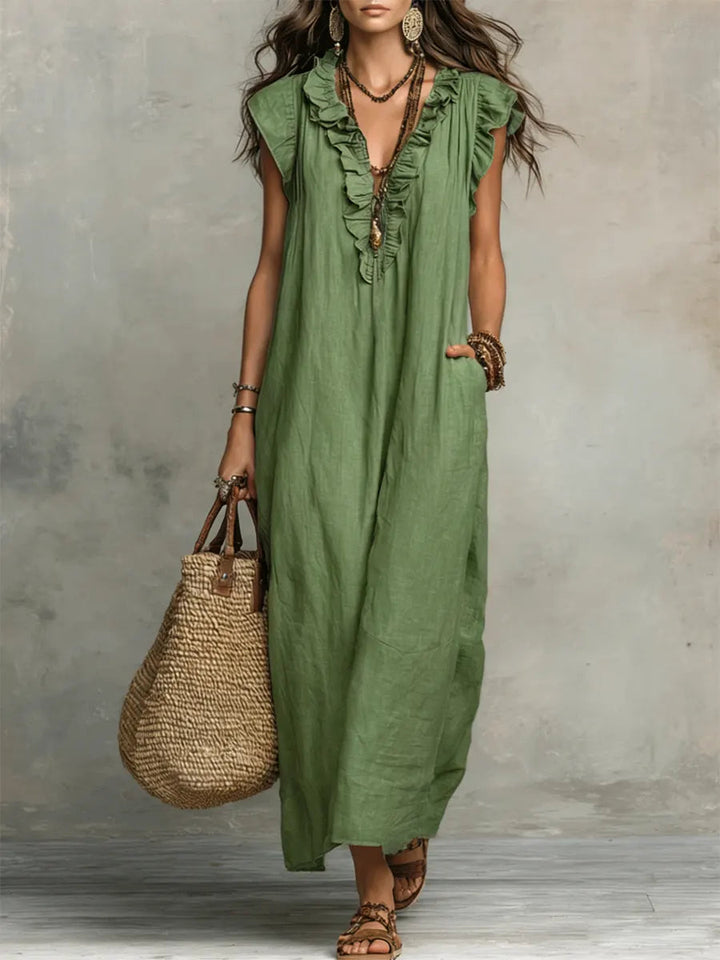 Women's Boho Ruffle Dress | Maxi