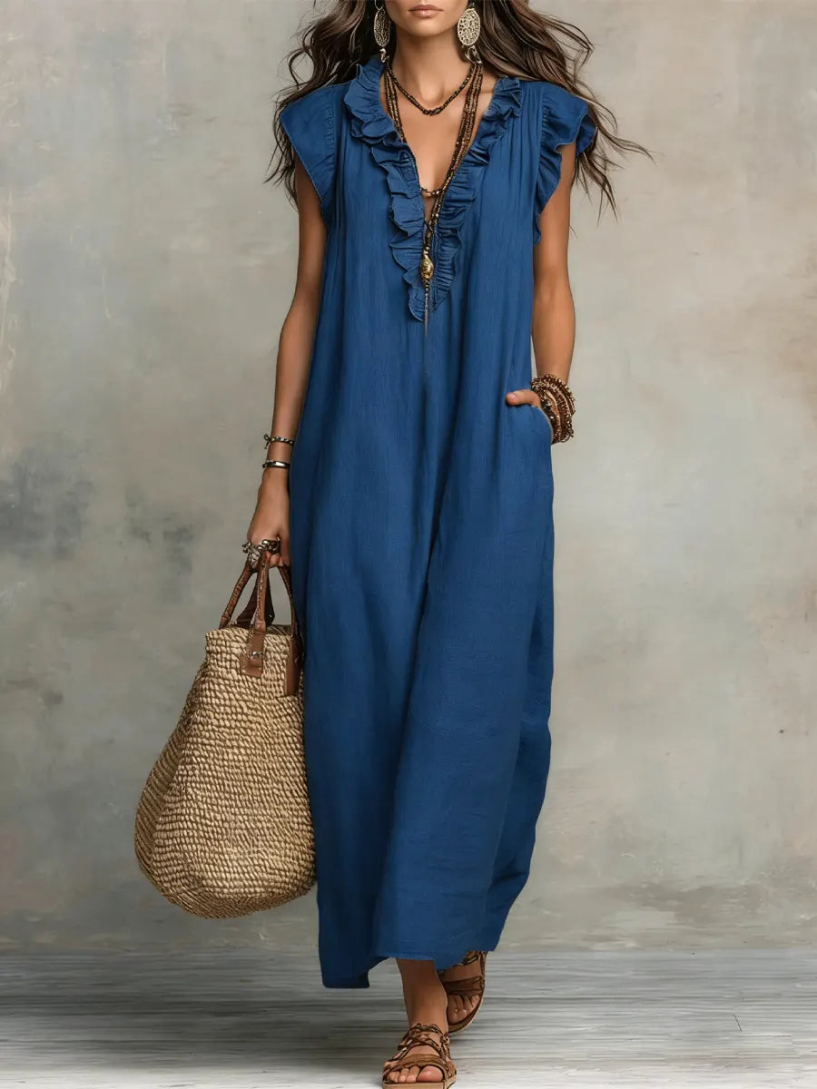 Women's Boho Ruffle Dress | Maxi