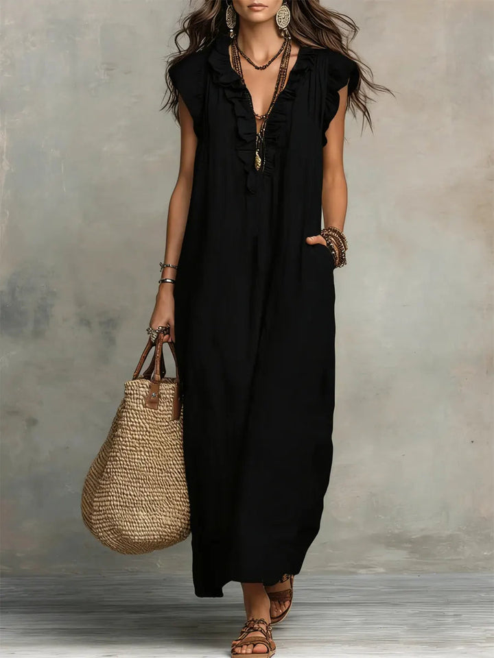 Women's Boho Ruffle Dress | Maxi